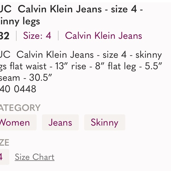 Excellent Preowned Condition Calvin Klein Jeans Size 4. Very Cute. - Picture 6 of 6